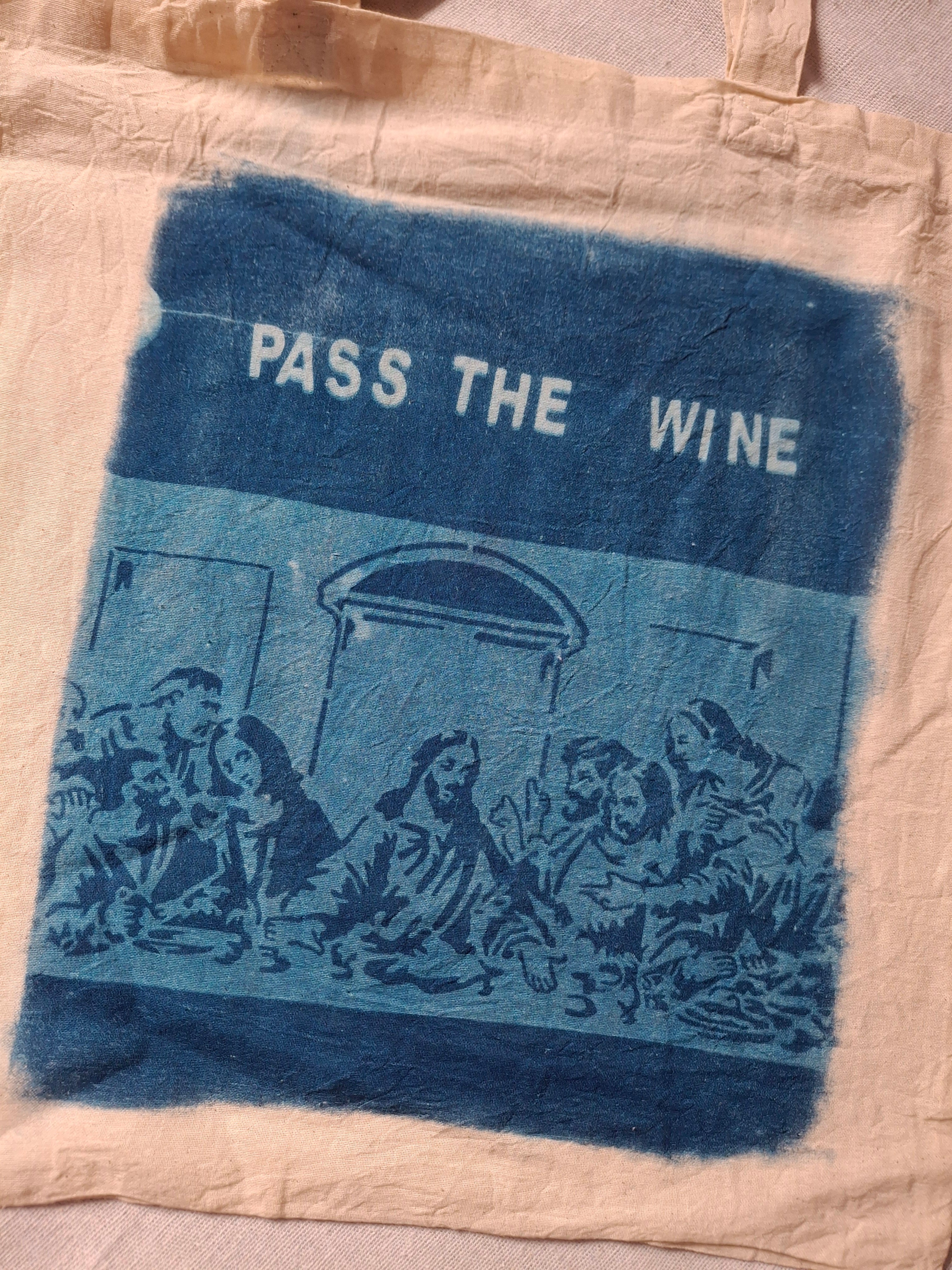 Pass the wine cyanotype
