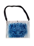 Hearts Crown canvas satchel with cyanotype print