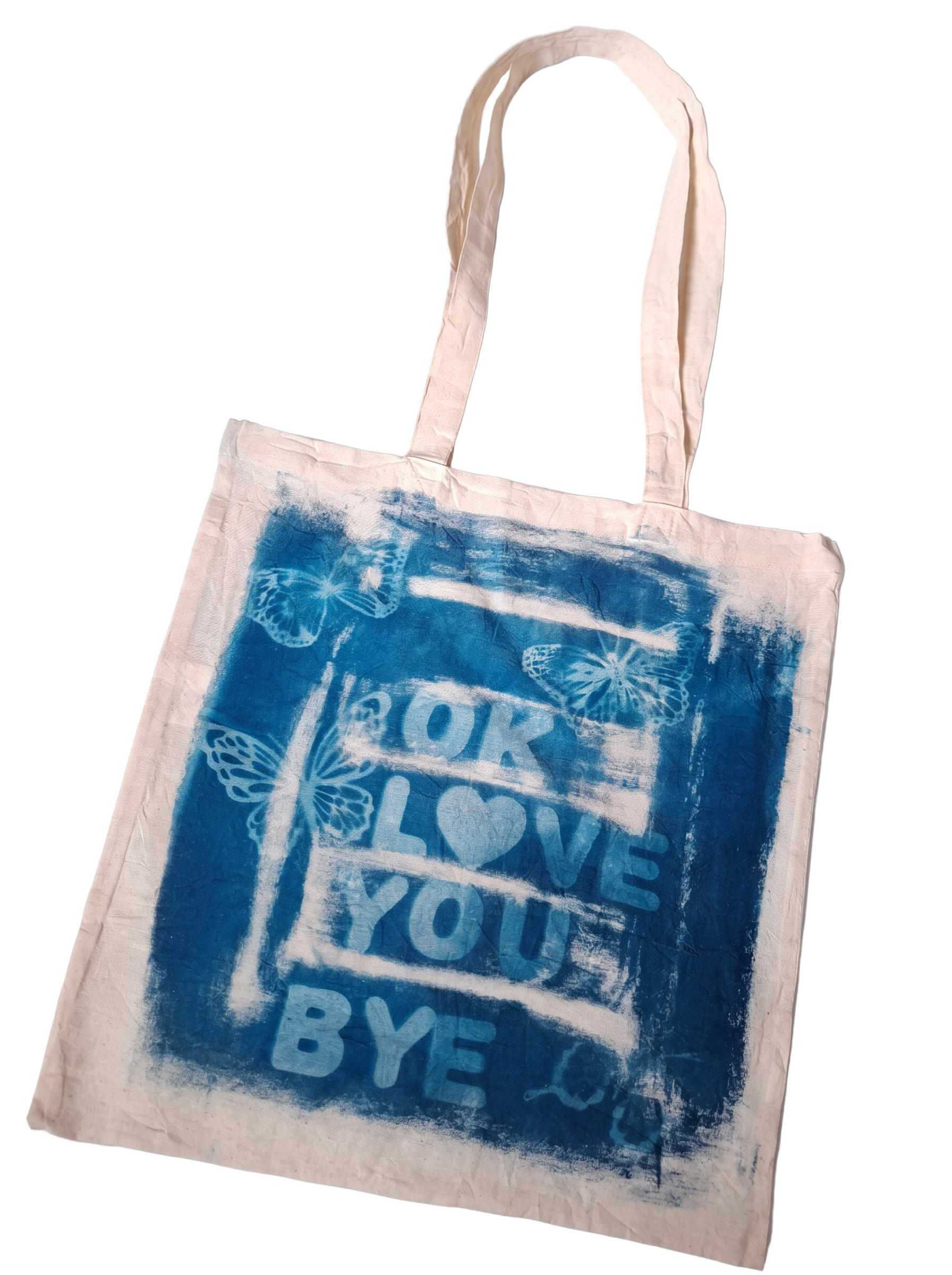 OK Love You Bye cyanotype tote